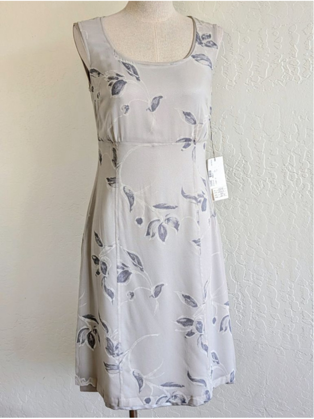 Agnona 2 Piece Silk Dress Set Made In Italy Sleeveless Sheer Overlay Slip Size 4